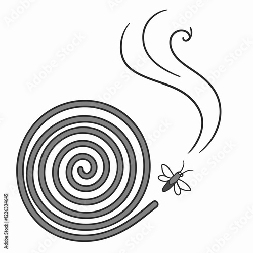 an image of a mosquito coil vector design on a white background 