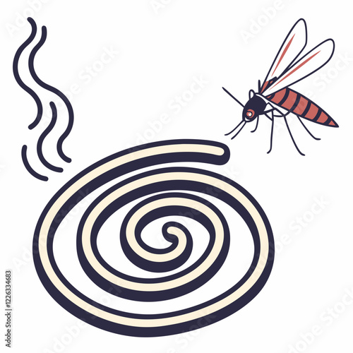 an image of a mosquito coil vector design on a white background 