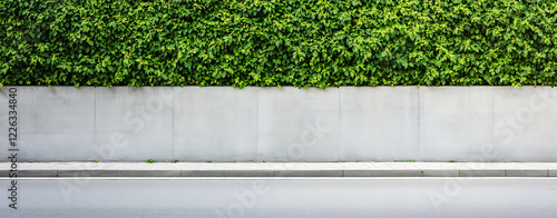 Wallpaper Mural Concrete walkway curb with green hedge garden wall nature outdoor border minimalist design architecture Torontodigital.ca