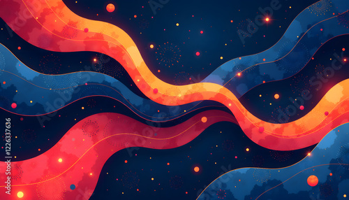 Dynamic Hand-Drawn Patterns with Bold Abstract Shapes