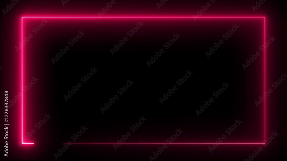 Red color rectangle animation on black background. Animated glowing rectangle neon frame background.
Abstract neon studio background. Square rectangle picture frame with black background. Red color rectangle animation on black background. Animated glowing rectangle neon frame background.
Abstract neon studio background. Square rectangle picture frame with black background.