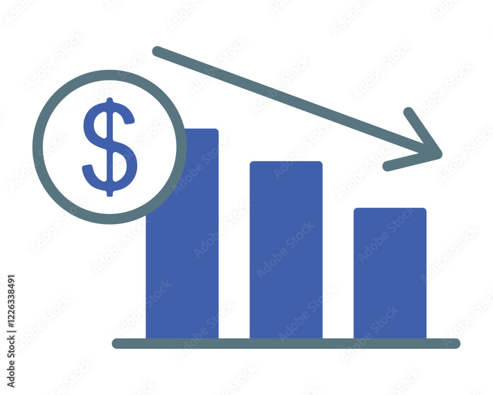 Economic Data Analysis and Decline Icon