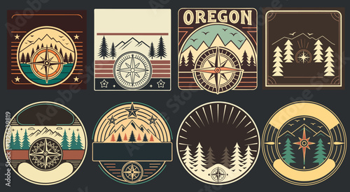 Vintage Adventure Badges: Set of Travel Logos