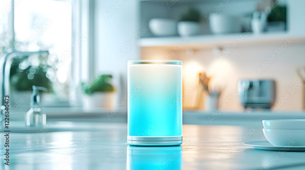 smart home device, teal light, kitchen - smart home technology smart home device, teal light, kitchen - smart home technology