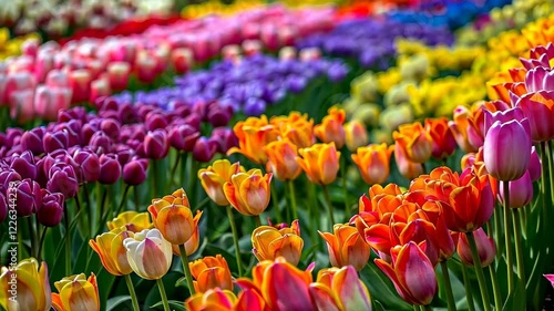 春の花畑の風景1