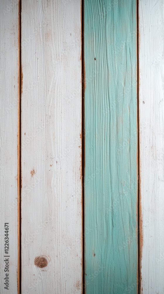 Fototapeta premium Rustic White and Teal Wood Plank Background Texture