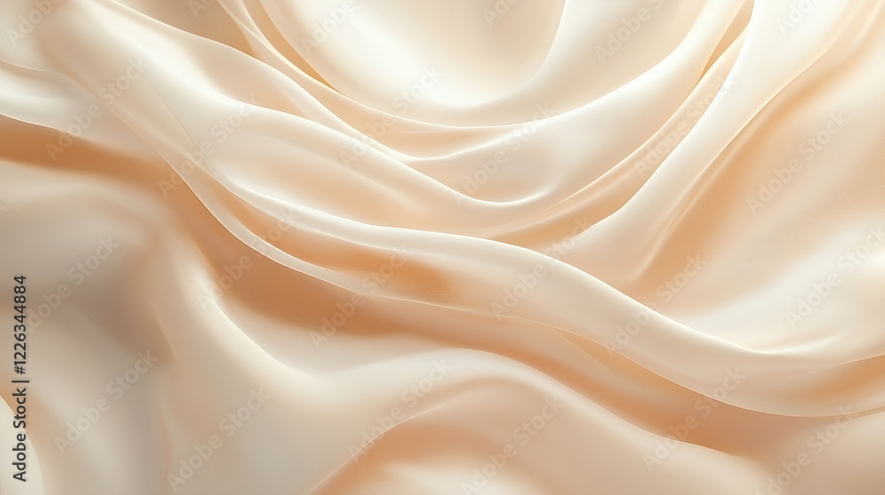 Elegant Draped Beige Silk Fabric Background Elegant Draped Beige Silk Fabric Background