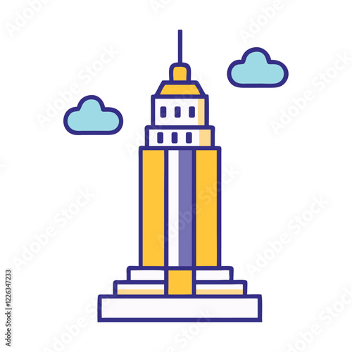 Tower Travel Icon Illustration