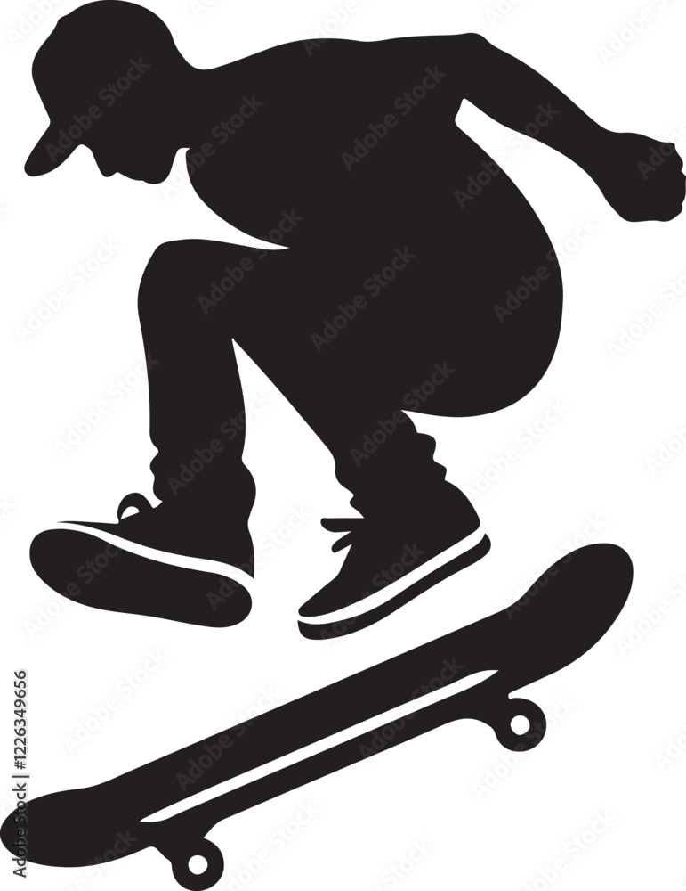 Skate Icon Silhouette Vector In White Background