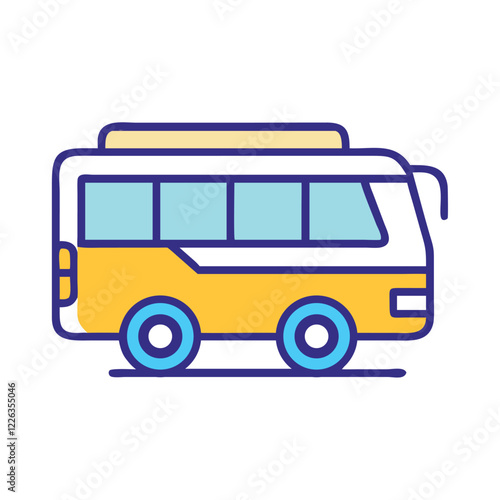 Travel Bus Icon Illustration