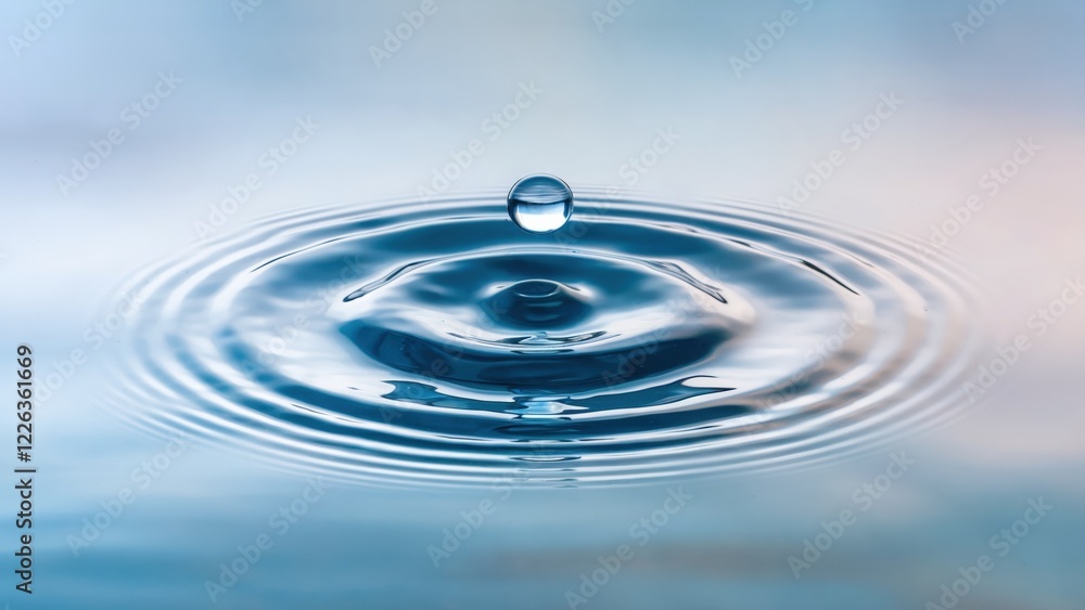 A single drop of water creates concentric ripples on a still surface, showcasing the beauty of simple physics and the elegance of nature's design. A single drop of water creates concentric ripples on a still surface, showcasing the beauty of simple physics and the elegance of nature's design.