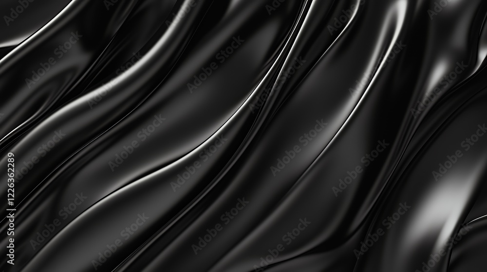 Abstract Black Draped Fabric Smooth Surface Texture Abstract Black Draped Fabric Smooth Surface Texture
