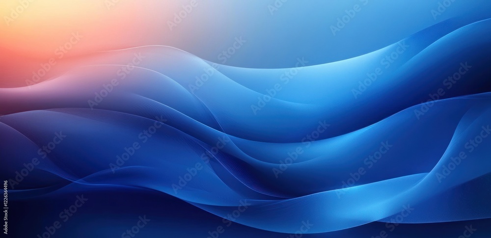 Blue Waves Abstract Digital Art Background Illustration Design Blue Waves Abstract Digital Art Background Illustration Design