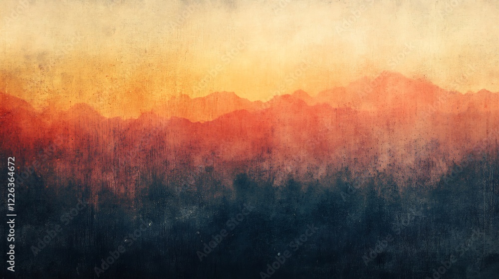 Warm sunset hues paint hazy mountain range abstract art. AI Generated Warm sunset hues paint hazy mountain range abstract art. AI Generated