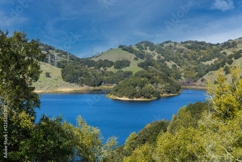 Briones Reservoir and Rolling Hills. Contra Costa County, California, U.S.A.