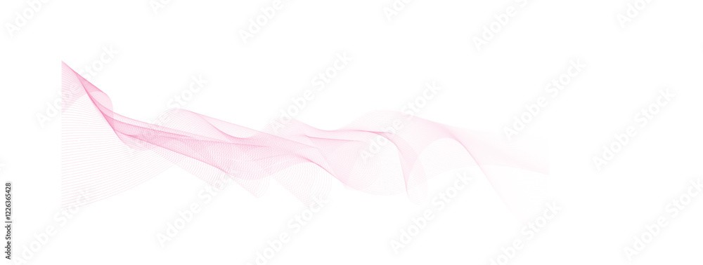 Abstract pink smooth flowing wave lines on a white background. Dynamic sound wave element design. stock illustration Abstract pink smooth flowing wave lines on a white background. Dynamic sound wave element design. stock illustration