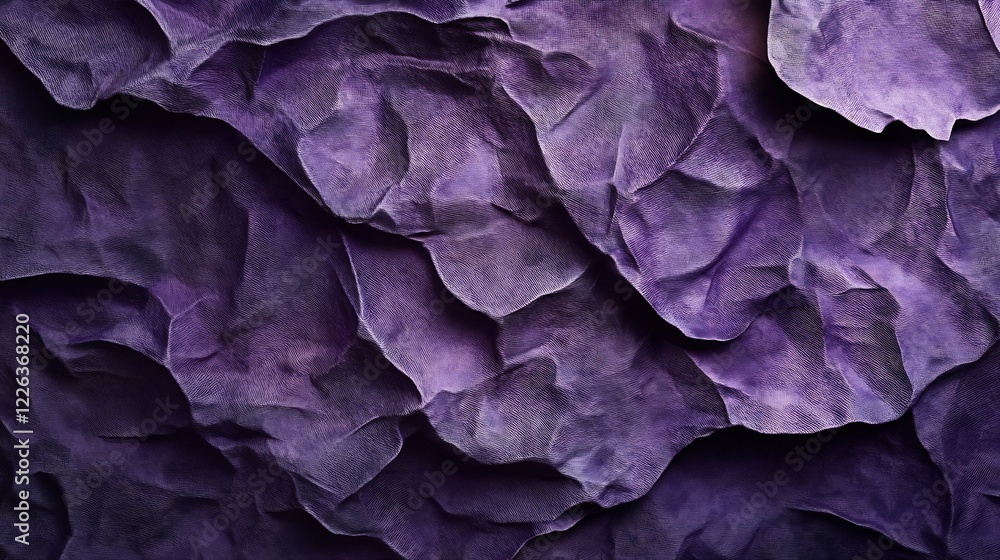 Obraz premium Deep purple crumpled texture softly illuminated dramatic light. AI Generated