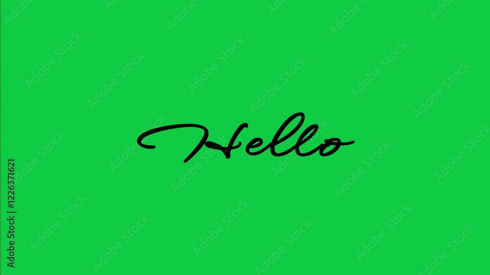 Hello animation Text green screen Hello animation Text green screen