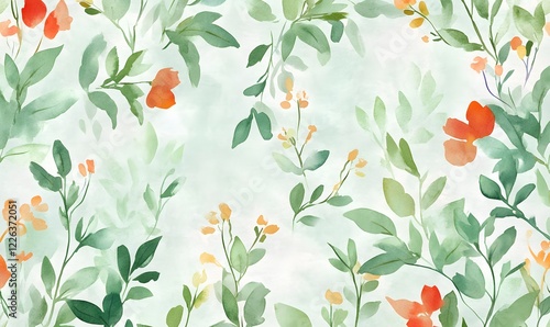 Wallpaper Mural watercolor, seamless floral background, Generative AI Torontodigital.ca