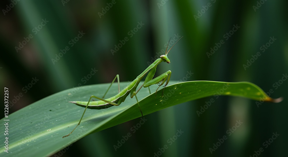 Green Praying Mantis on Leaf Nature Photography Green Praying Mantis on Leaf Nature Photography