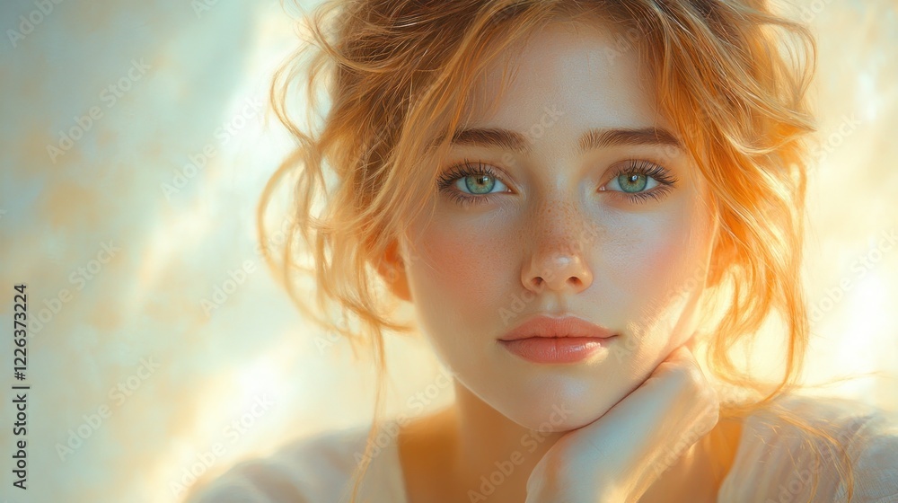 Serene Portrait of a Smiling Middle-Aged Japanese Woman with Natural Makeup in Soft Pastel Colors Serene Portrait of a Smiling Middle-Aged Japanese Woman with Natural Makeup in Soft Pastel Colors