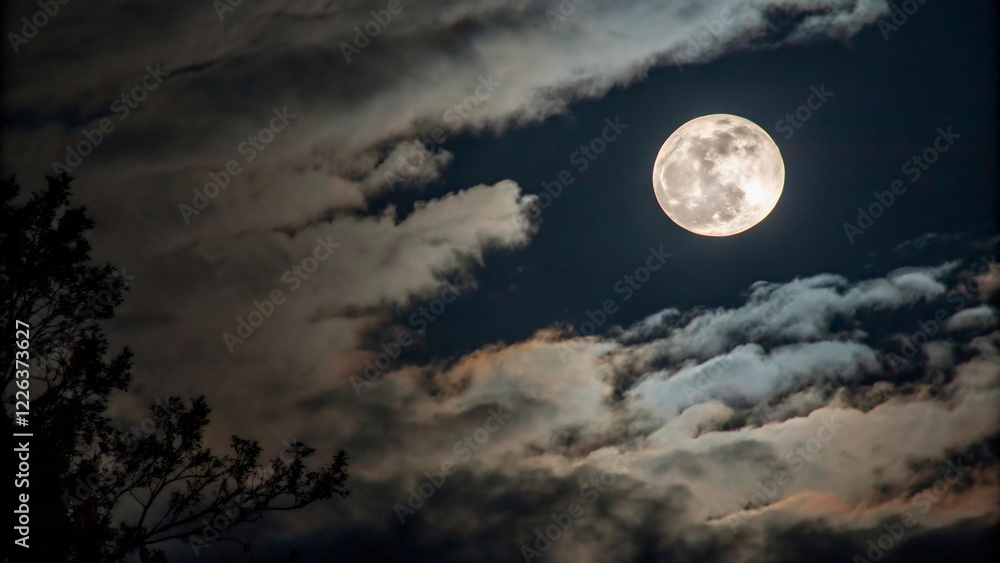 Fototapeta premium full moon in the night