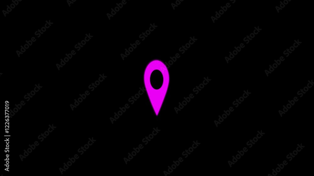 map pin animation concept. pink blue color location animation. GPS location tracking animated on black background. map pin animation concept. pink blue color location animation. GPS location tracking animated on black background.