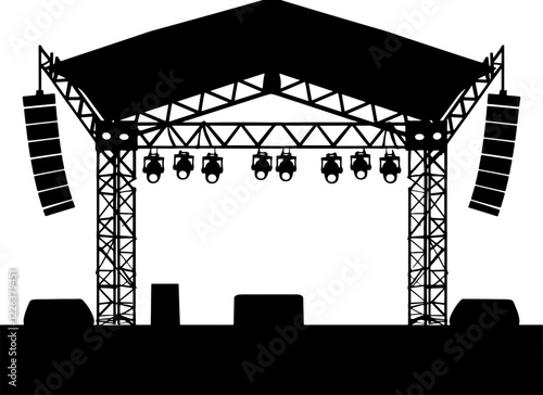 Concert stage event silhouette