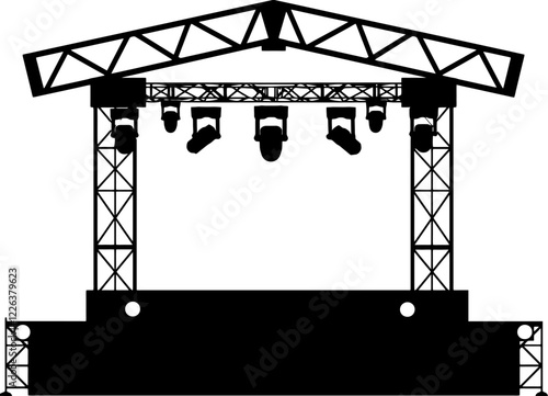 Concert stage event silhouette
