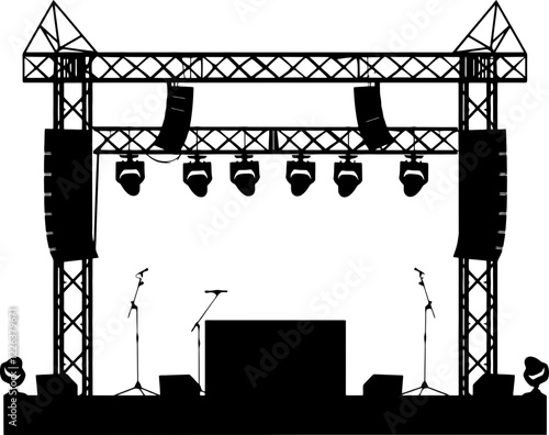 Concert stage event silhouette