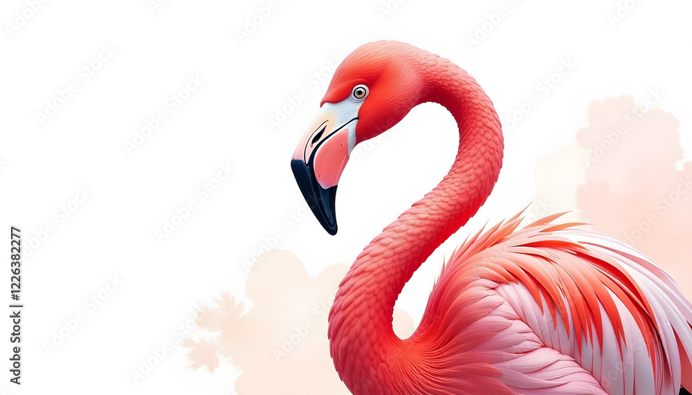 Fototapeta premium Flamingo Watercolor Wash