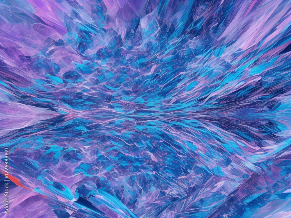 Fototapeta premium This abstract image displays a swirl of purples and blues, possibly an AI generated image.