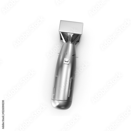 3D realistic PNG atomic nuclear bomb isolated on a white background. B 41 Nuclear weapon, Atomic rocket air bomb, Soviet Thermonuclear Bomb