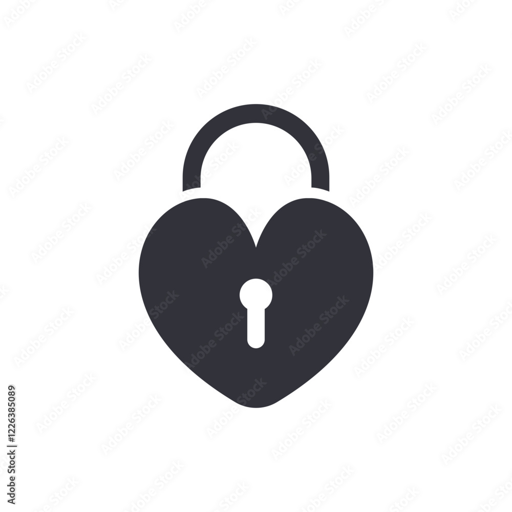Heart lock solid icons, minimalist vector illustration ,simple transparent graphic element .Isolated on white background Heart lock solid icons, minimalist vector illustration ,simple transparent graphic element .Isolated on white background