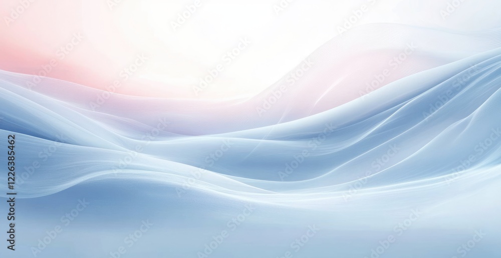 Soft Abstract Background with Flowing Waves in Cool Color Palette and Ethereal Atmosphere Soft Abstract Background with Flowing Waves in Cool Color Palette and Ethereal Atmosphere