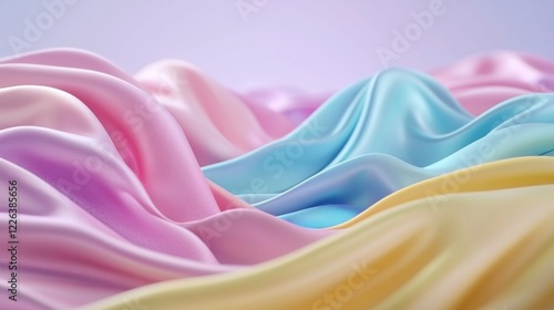 Flowing fabric textures studio photography soft colors close-up textile art for visual design