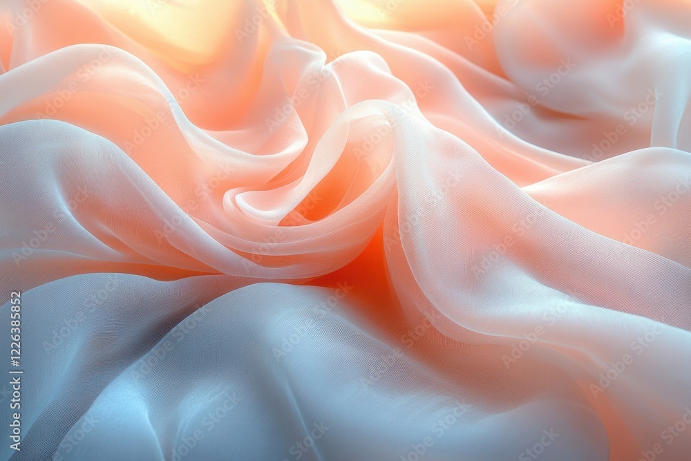 Obraz premium Smooth Glossy Silk Background Draped in Soft Light