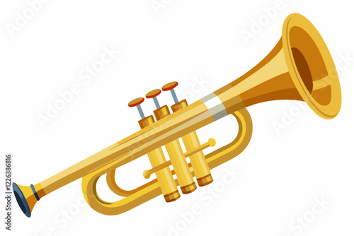trumpet isolated on white background
