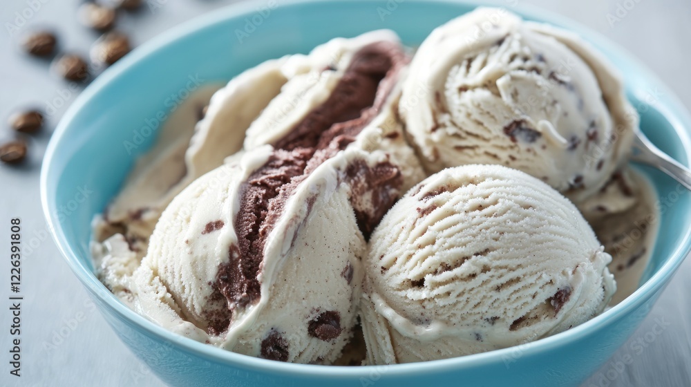 Delicious Espresso Ice Cream Scoops in Bowl Delicious Espresso Ice Cream Scoops in Bowl