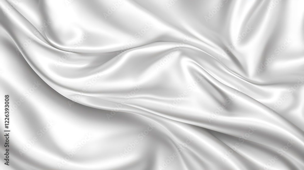 Obraz premium White Silk Fabric Draped Softly Elegant Texture