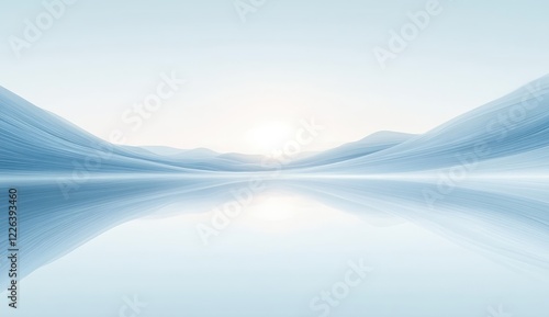 Serene Abstract Landscape Minimalism Light Blue Tranquility Open Space