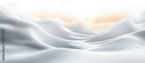 Abstract Serene Landscape Smooth Wavy Lines Soft White Modern Minimalism