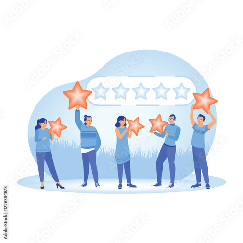 The client selected a satisfaction rating and gave a five-star rating.