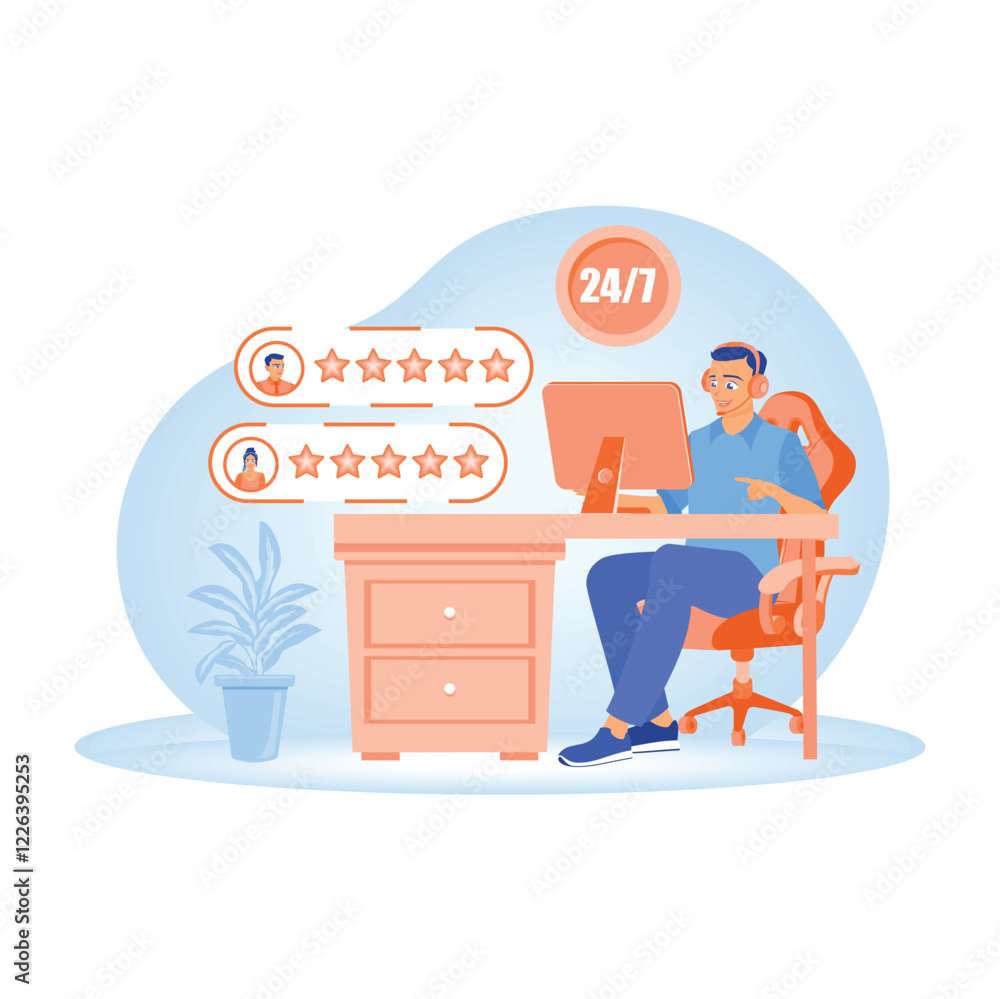 Obraz premium Five-star rated customer support agent.