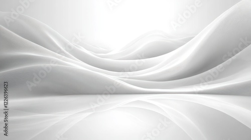 Abstract Landscape White Curves Bright Light Digital Art