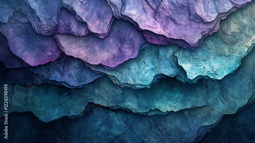 Wallpaper Mural Abstract Teal Purple Layered Texture Background. AI Generated Torontodigital.ca