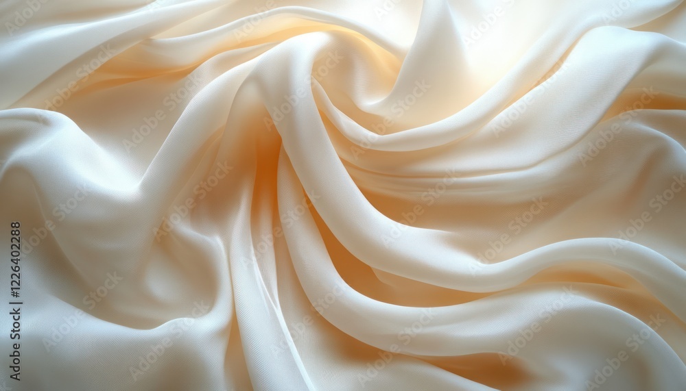 Obraz premium Elegant Flowing White Silk Fabric with Soft Texture and Intricate Folds