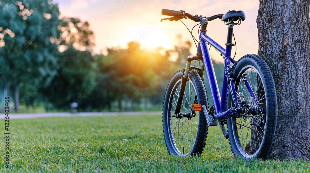 Obraz premium Sunset Mountain Bike Ride