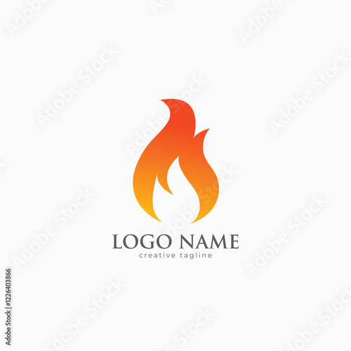 Fire flame logo fully editable vector template