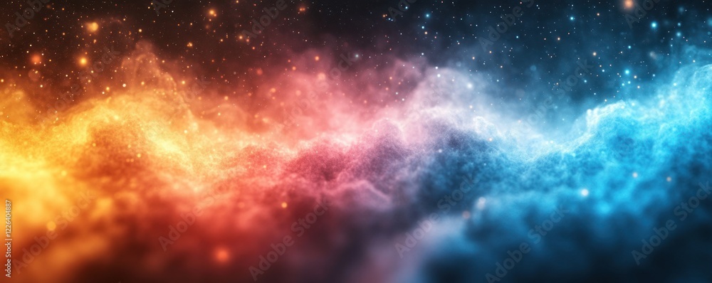 Naklejka premium Pastel Gradient Background in Soft Dreamy Colors Blue Pink Green Blurred Watercolor Style